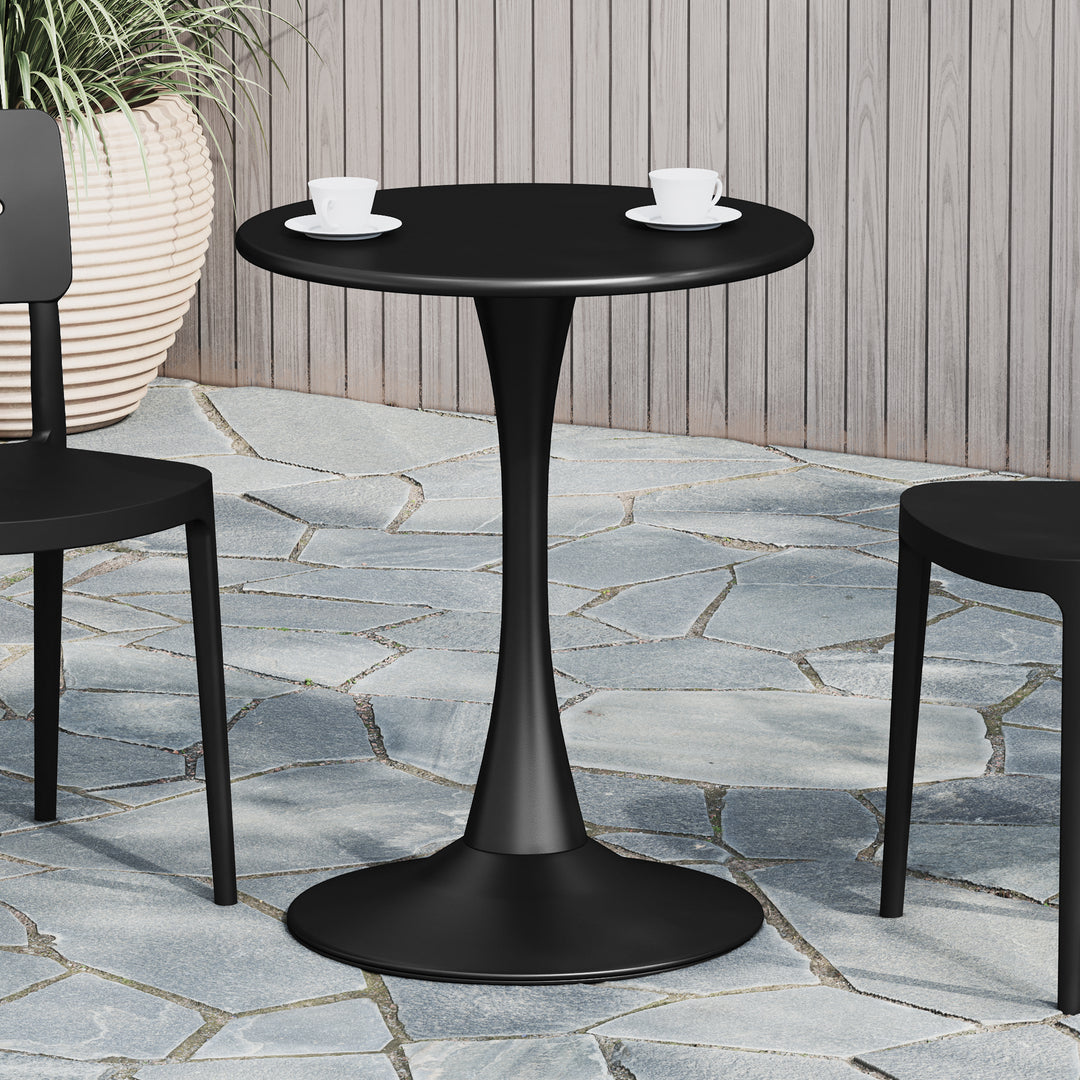 Playa 23.5" Round Outdoor Indoor Metal Cocktail Dining Table