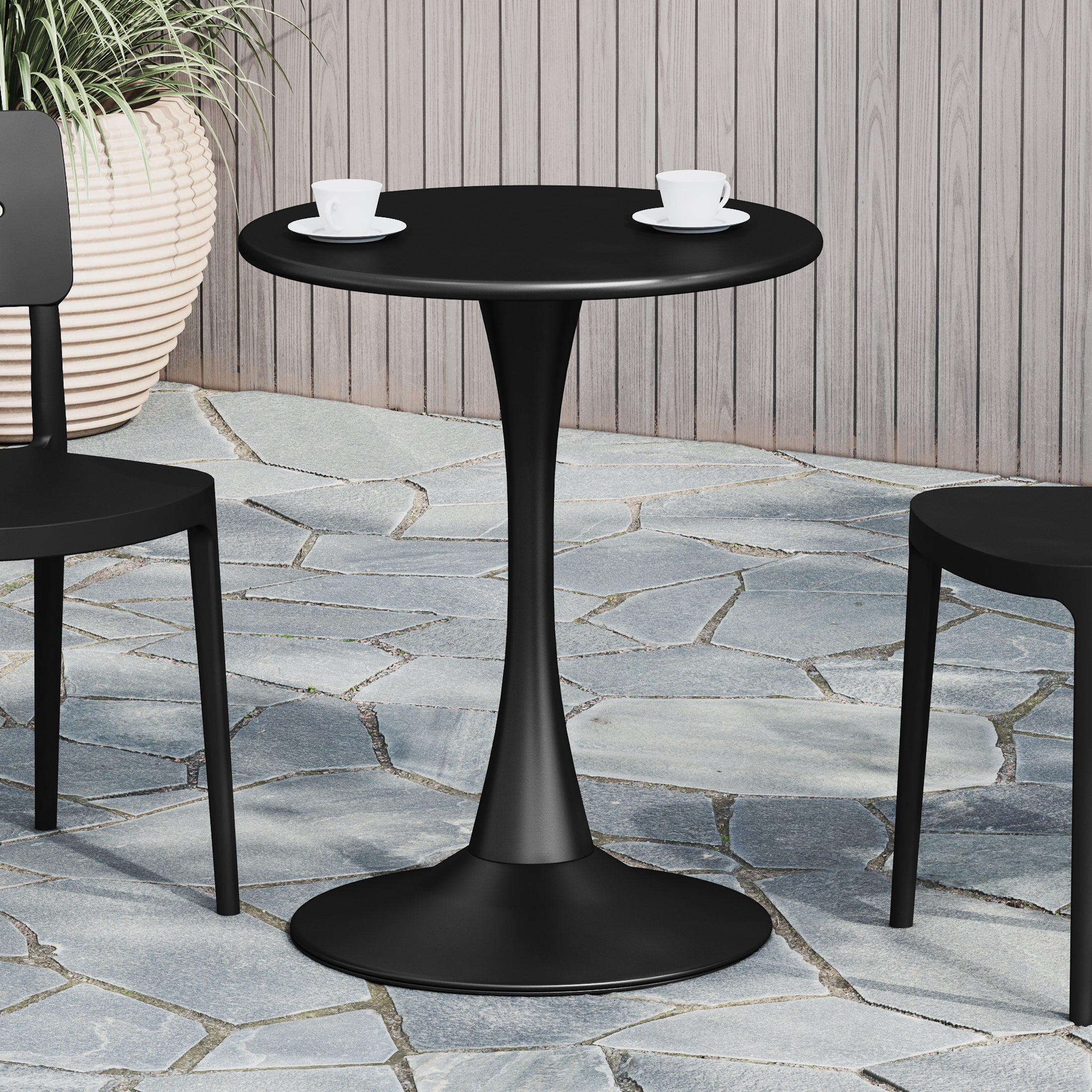 Playa 23.5" Round Outdoor Indoor Metal Cocktail Dining Table