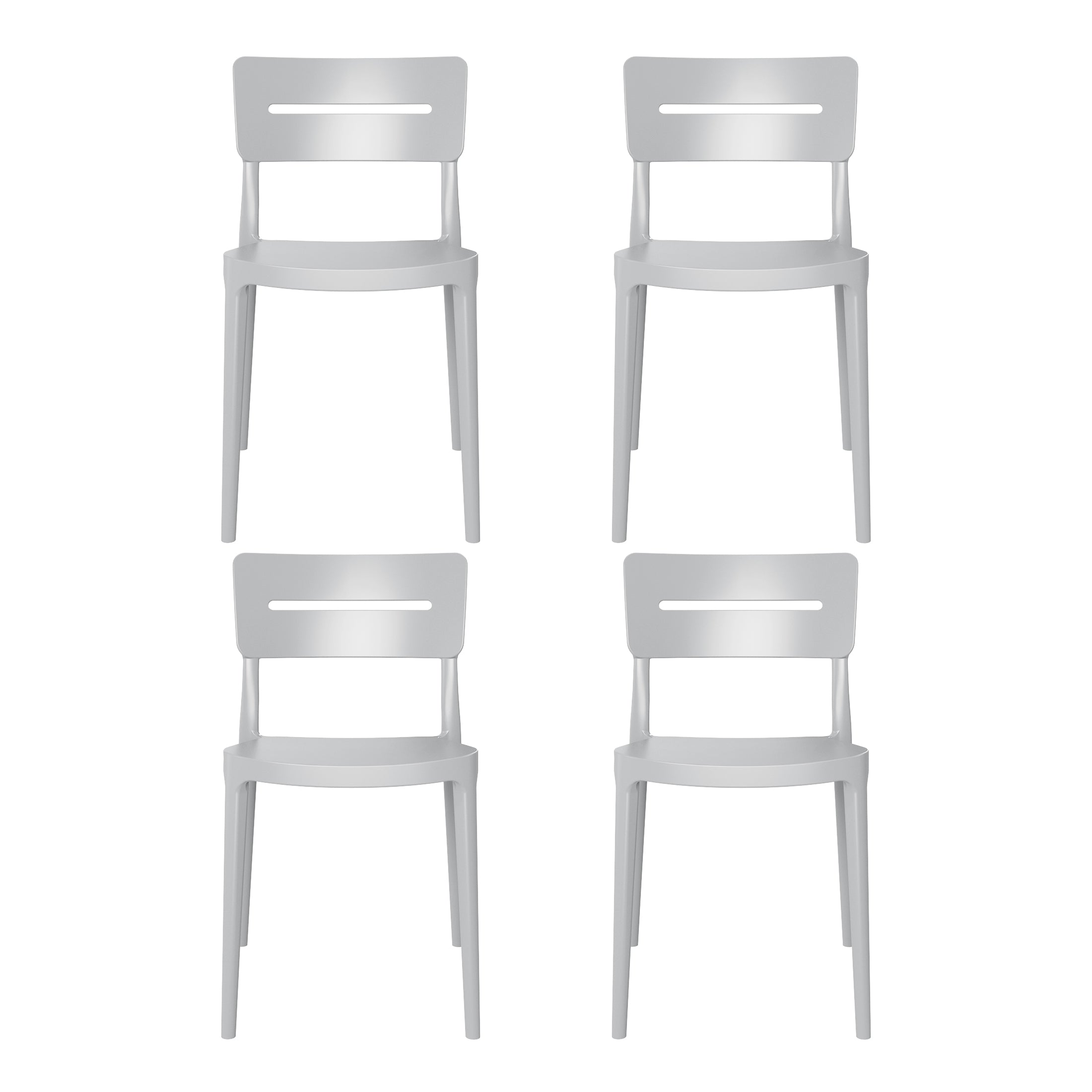Playa Outdoor Modern Stackable Plastic Patio Dining Chairs (Set of 4)