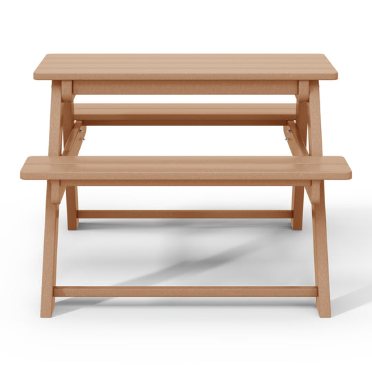 Malibu Outdoor Patio Kids HDPE Plastic Picnic Bench Table