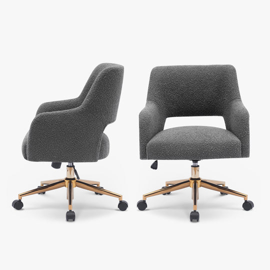 Genevieve Mid-Century Modern Swivel Office Vanity Chair with Wheels (Set of 2)