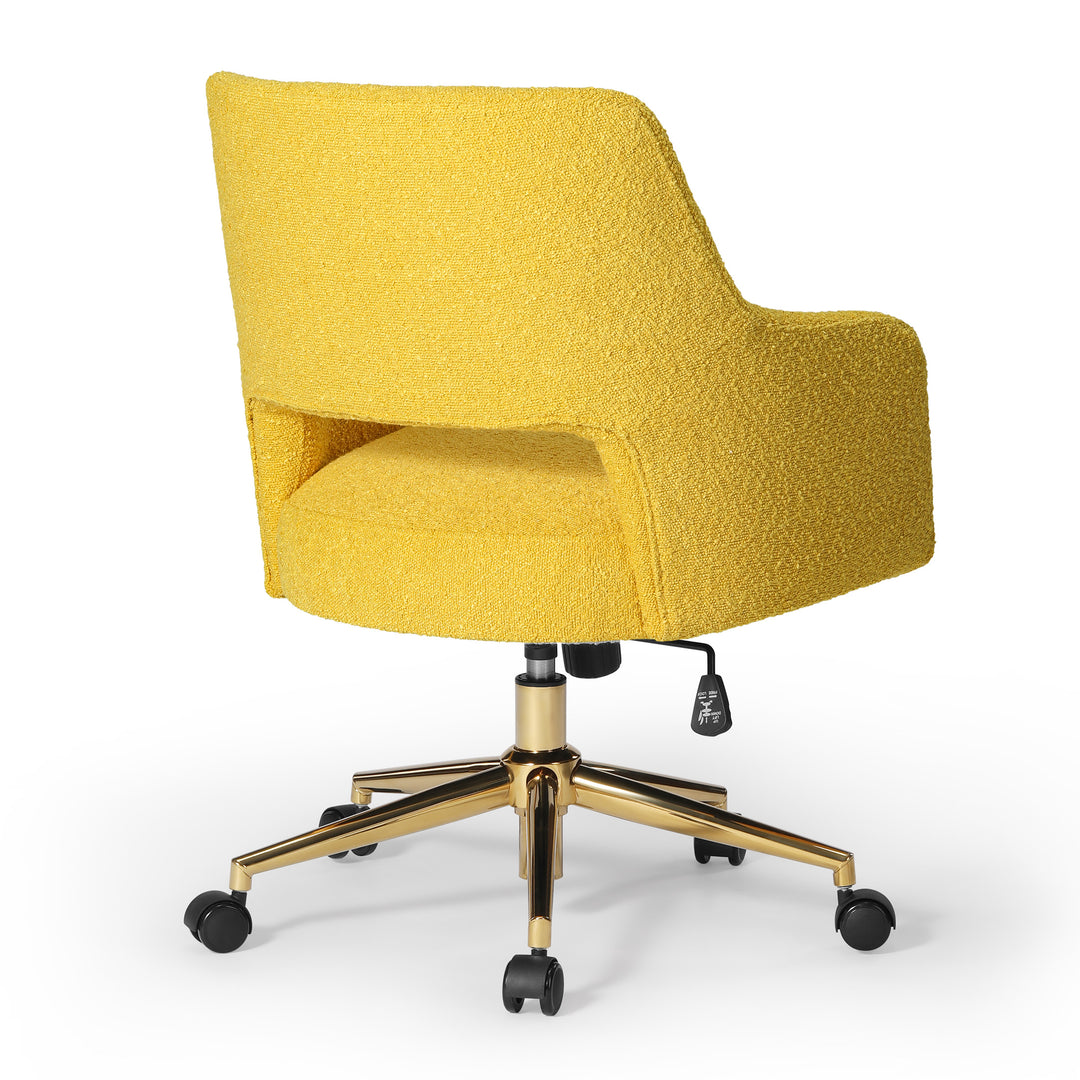 Genevieve Mid-Century Modern Swivel Office Vanity Chair with Wheels