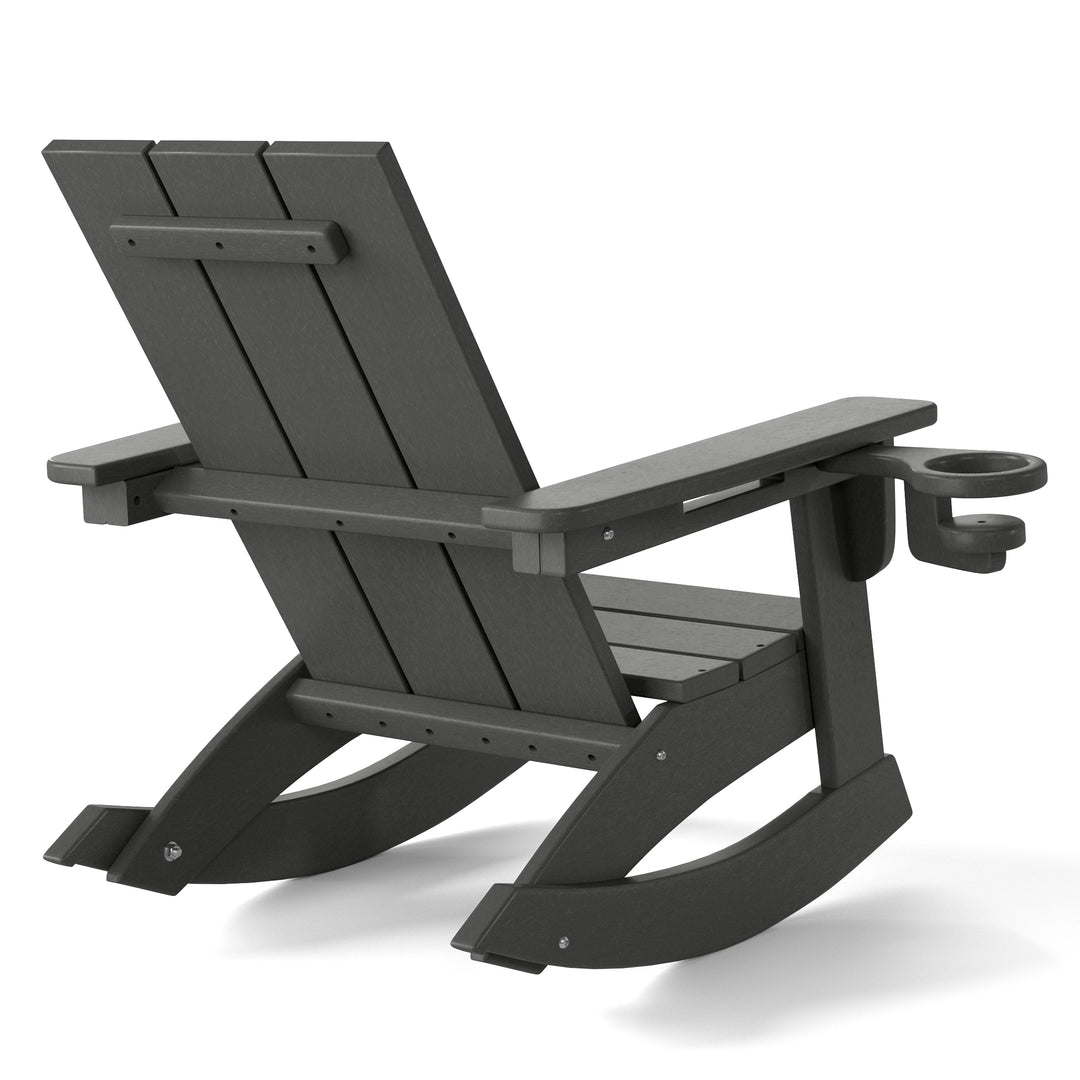 Ashore Outdoor HDPE Plastic Preschool Toddler Modern Adirondack Rocking Chairs (Set of 2)