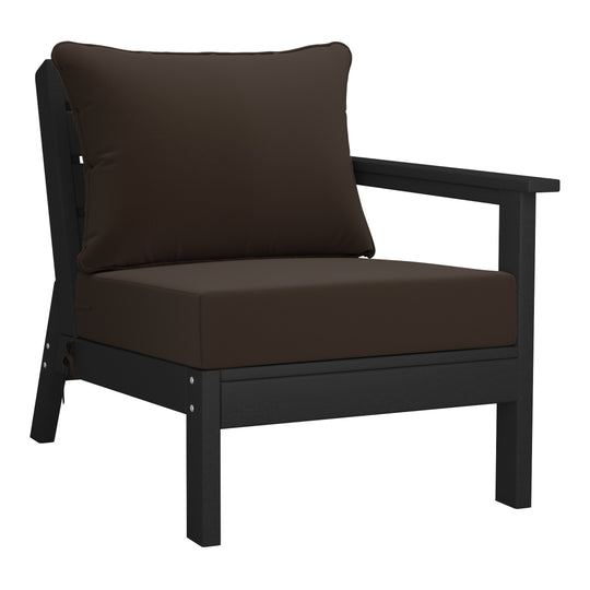 Avalon Outdoor Patio HDPE Sectional Sofa with Patio Cushions