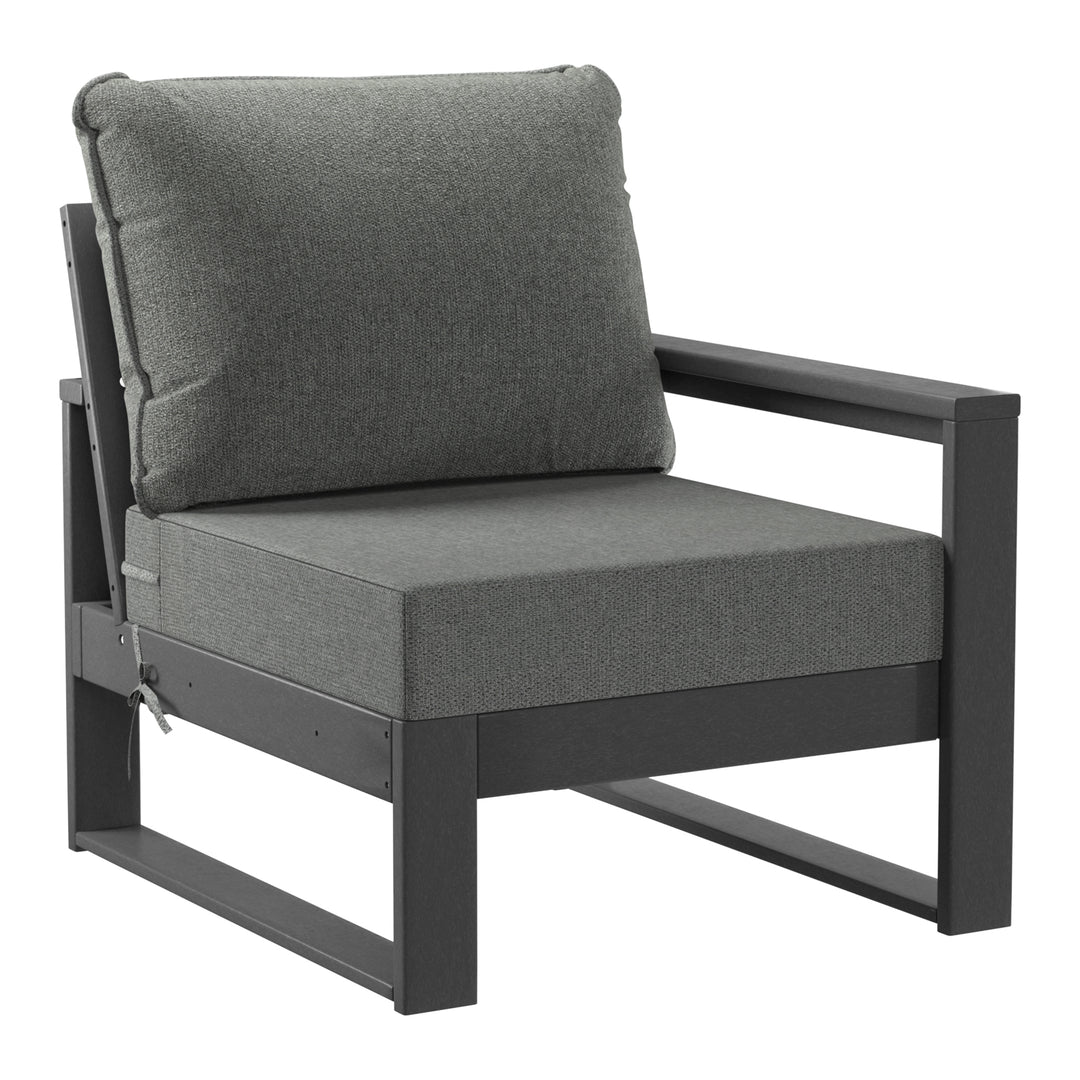 Montara 8-Piece Modern HDPE Outdoor Patio Furniture Conversation Set with Coffee Table and Ottomans