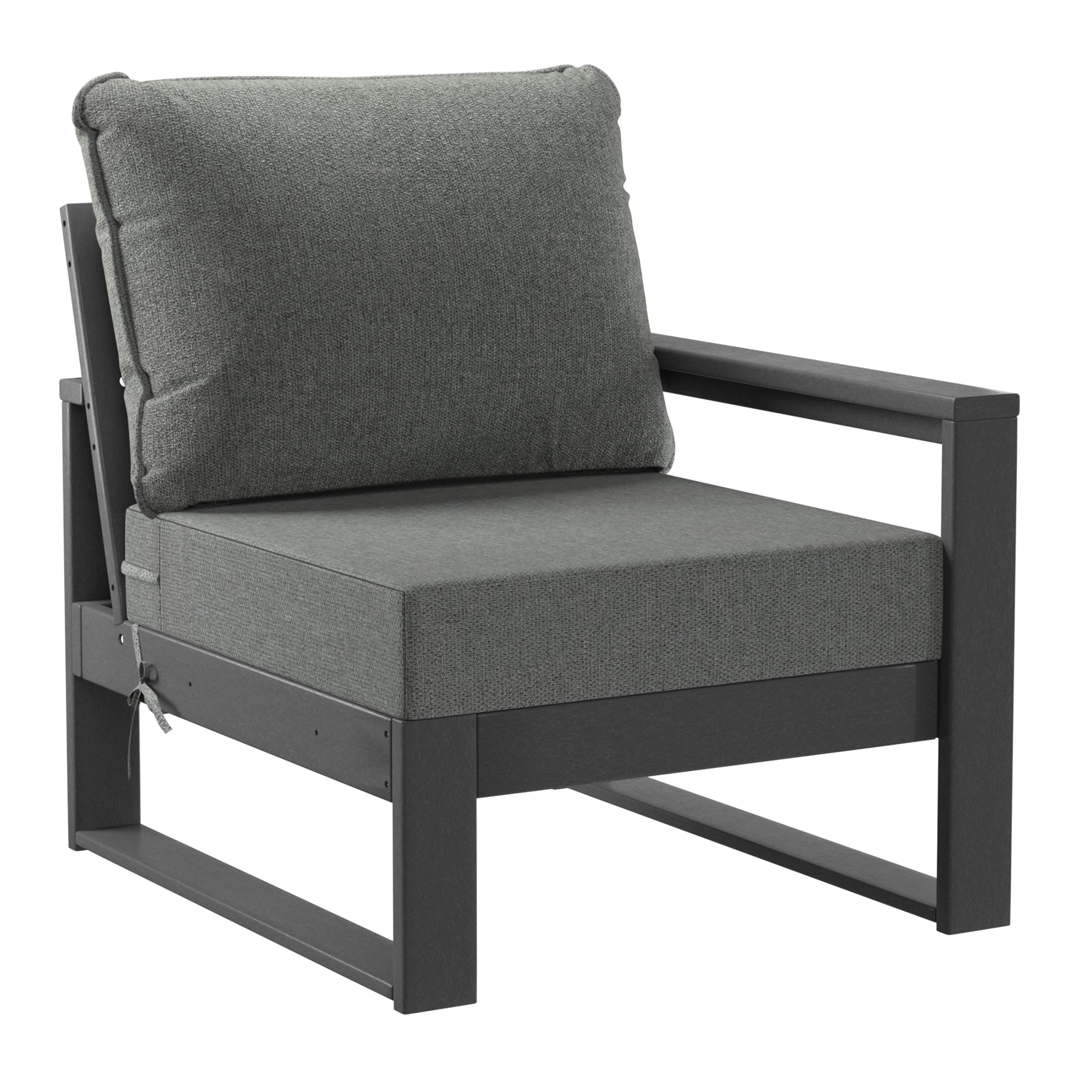 Montara 8-Piece Modern HDPE Outdoor Patio Furniture Conversation Set with Coffee Table and Ottomans