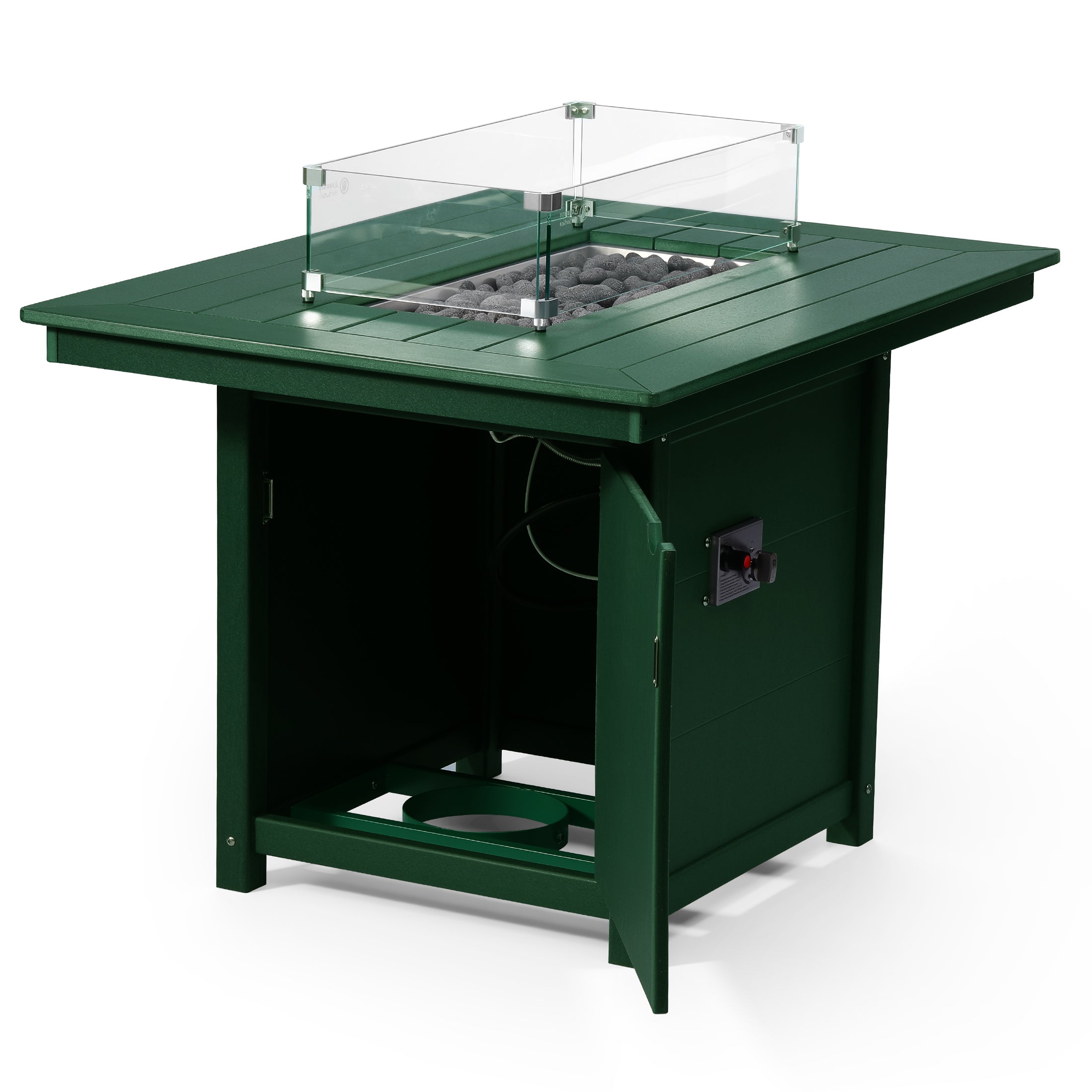 Helios 46" Modern Outdoor Patio Gas Propane Rectangular Fire Pit Table