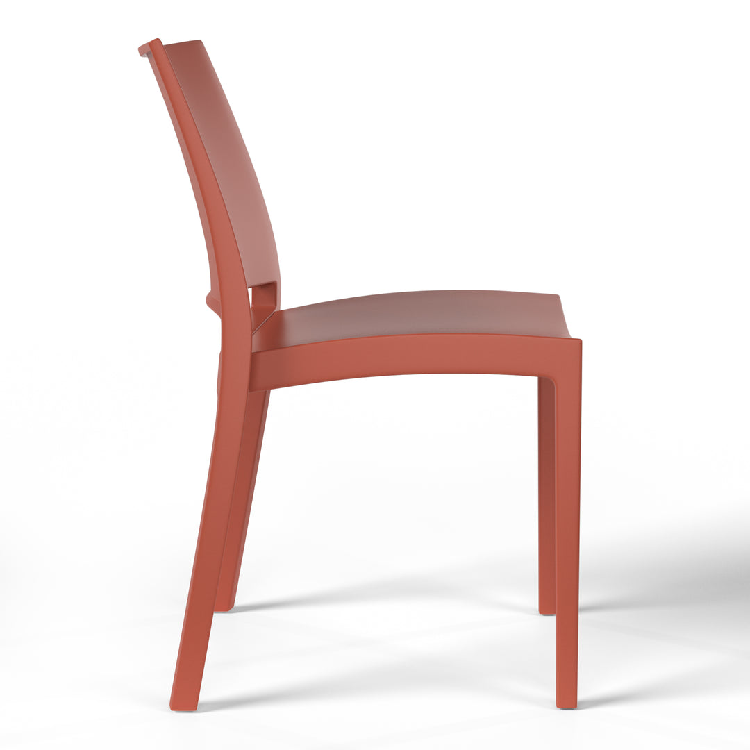 Playa 7-Piece Outdoor Rectangular Metal Patio Dining Table Set With Stackable Resin Patio Side Chairs