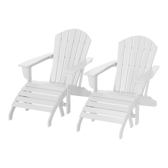 Dylan Outdoor Adirondack Chair With Ottoman 4-Piece Set