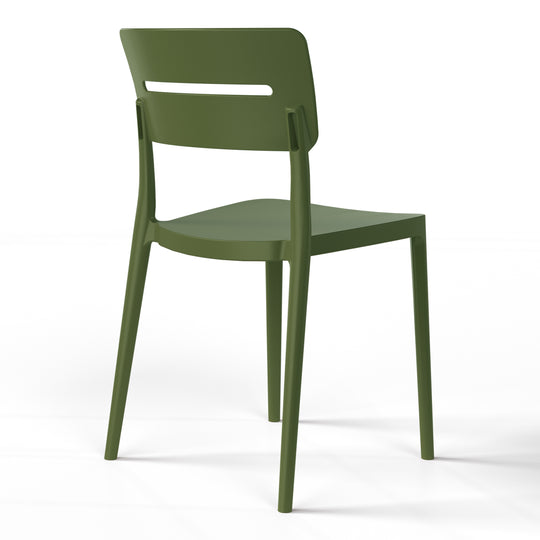 Playa Modern 5-Piece Resin Patio Dining Table Set with Stackable Patio Dining Chairs