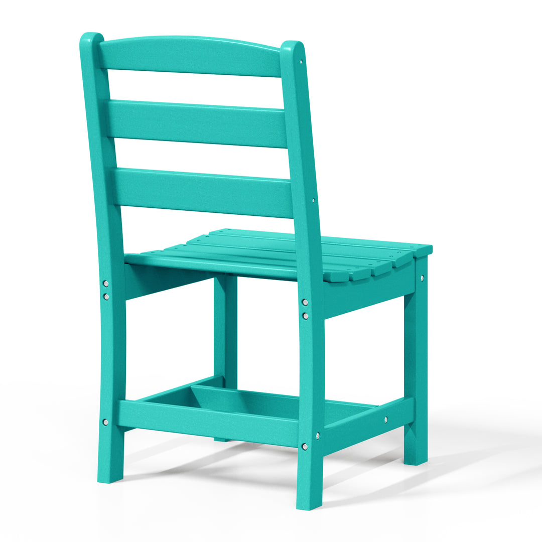Ashore Outdoor HDPE Patio Classic Armless Dining Side Chair