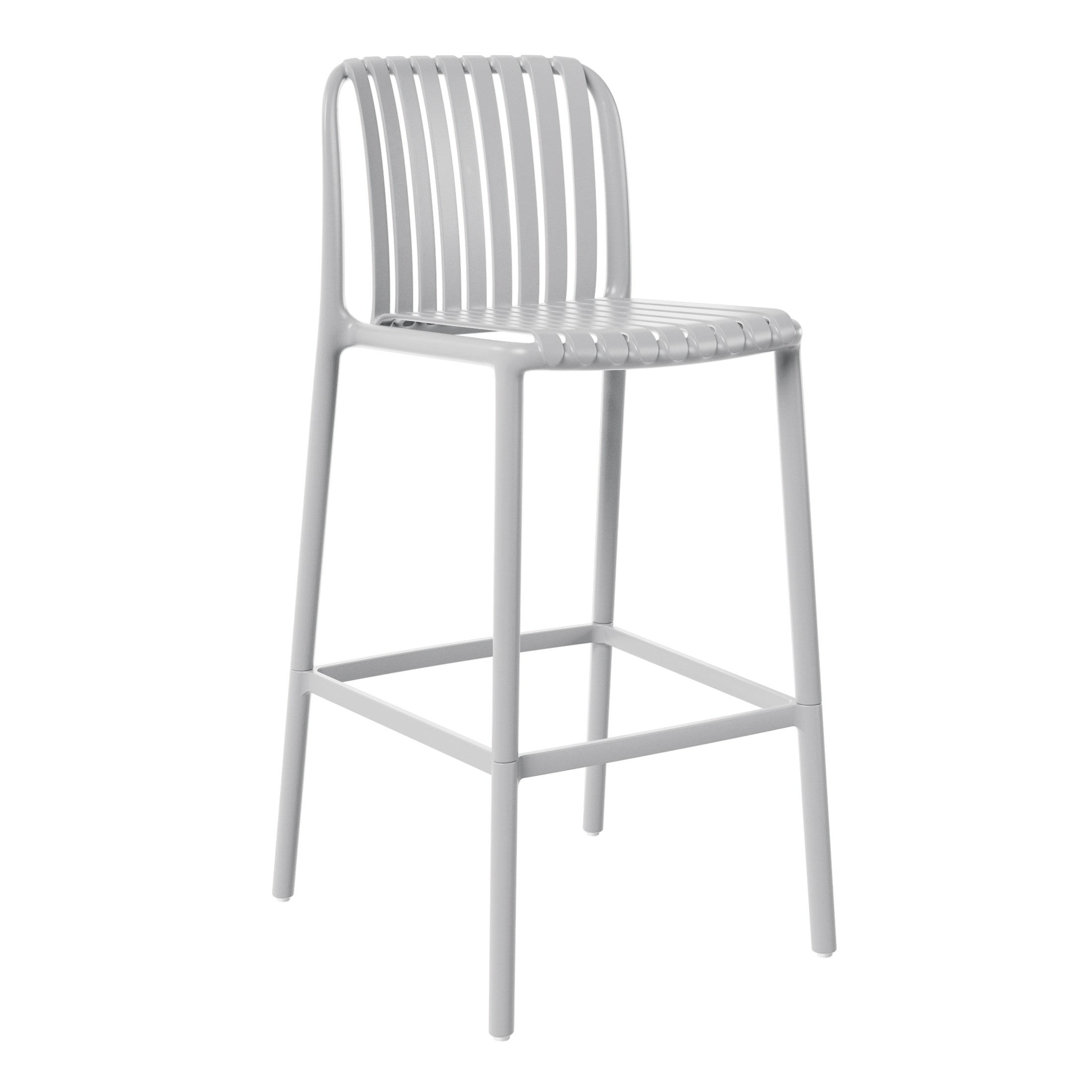 Playa 29.5" Outdoor Modern Polypropylene Plastic Patio Bar Height Stools (Set of 2)