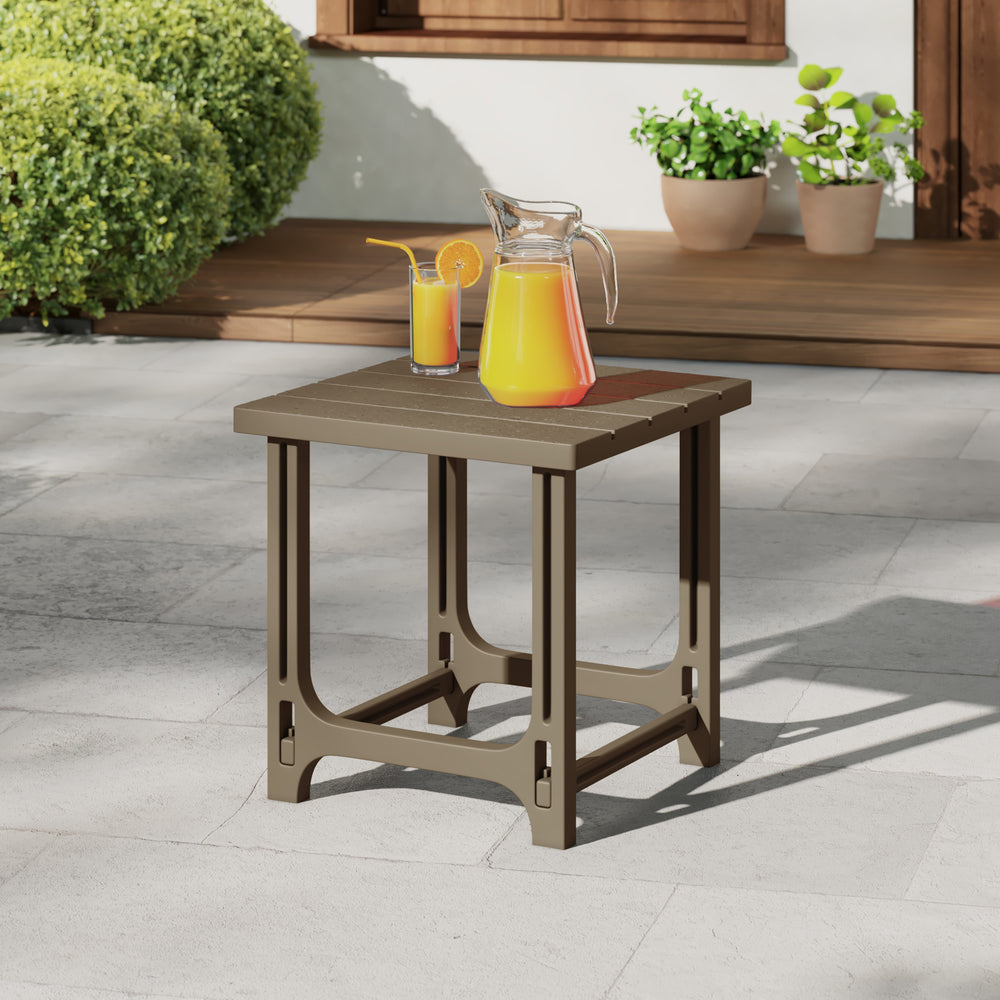 Azura Outdoor 18" HDPE Square Adirondack Patio Side Table