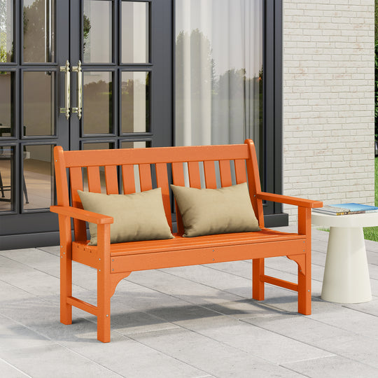 Malibu Outdoor 2-Person All-Weather HDPE Front Porch Garden Bench