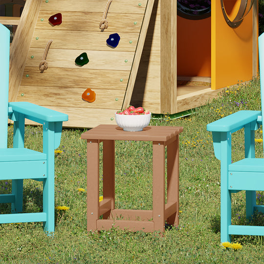 Malibu Kids Outdoor Patio Furniture HDPE Adirondack Square Side Table