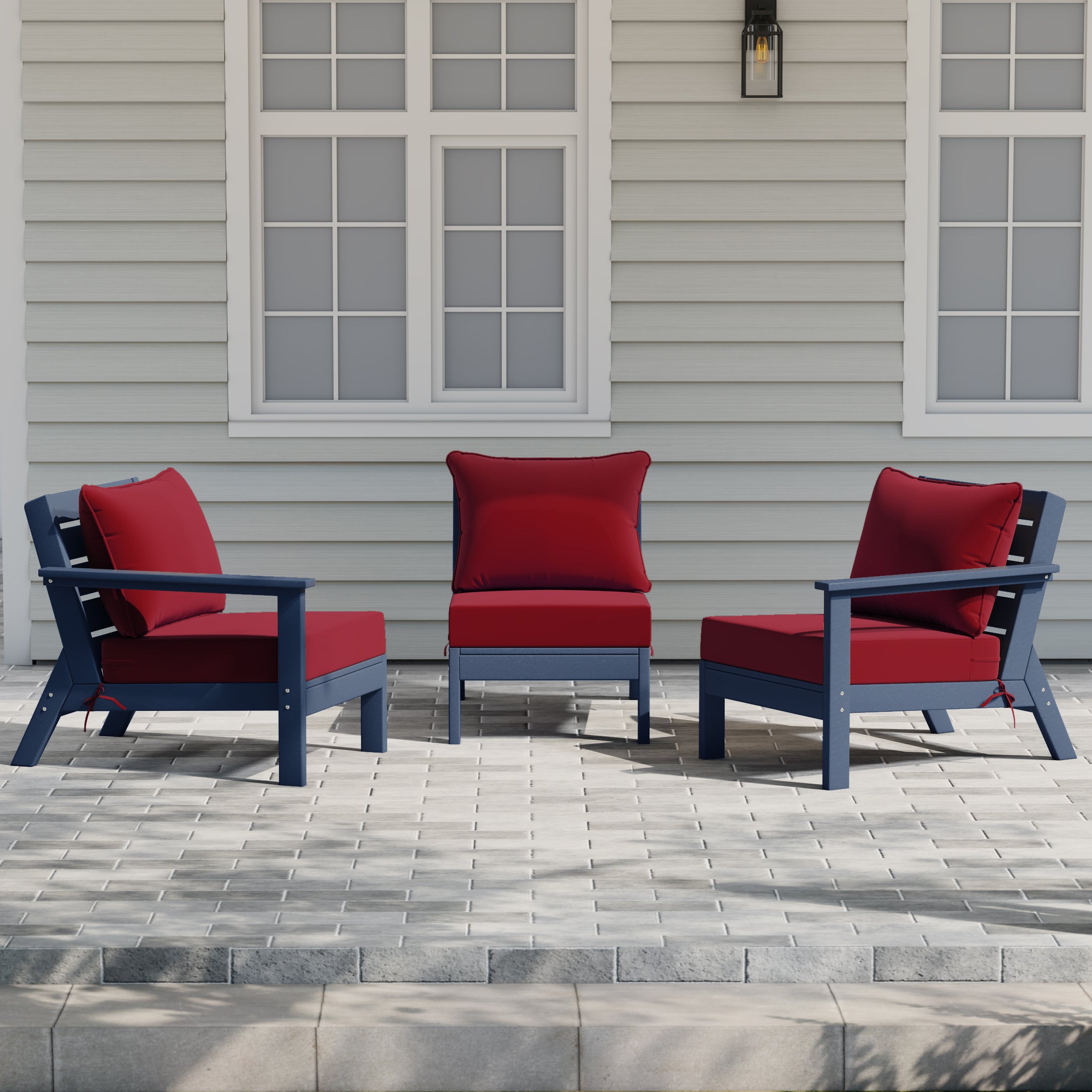Avalon Outdoor Patio HDPE Sectional Sofa with Patio Cushions
