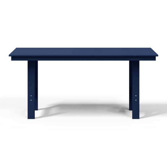Ashore Outdoor Modern HDPE 66" Wide Rectangle Patio Dining Table for 6