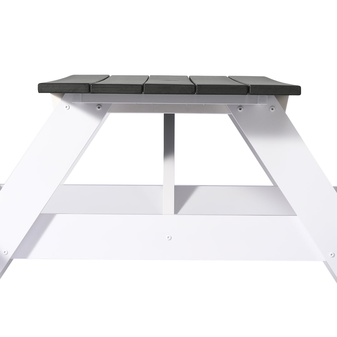 Greenville Outdoor 70" HDPE Plastic Picnic Table Bench With Umbrella Hole