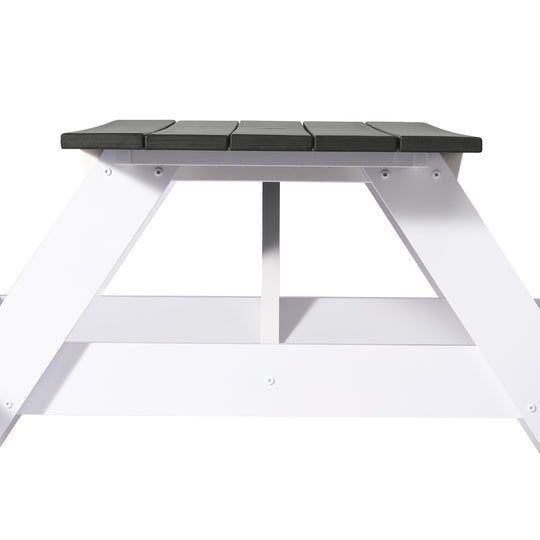 Greenville Outdoor 70" HDPE Plastic Picnic Table Bench With Umbrella Hole