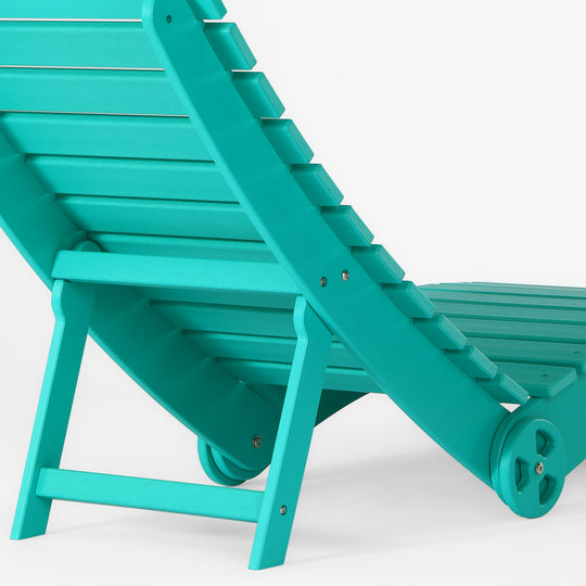 Outdoor HDPE In-Pool Patio Chaise Lounge Chair With Wheels