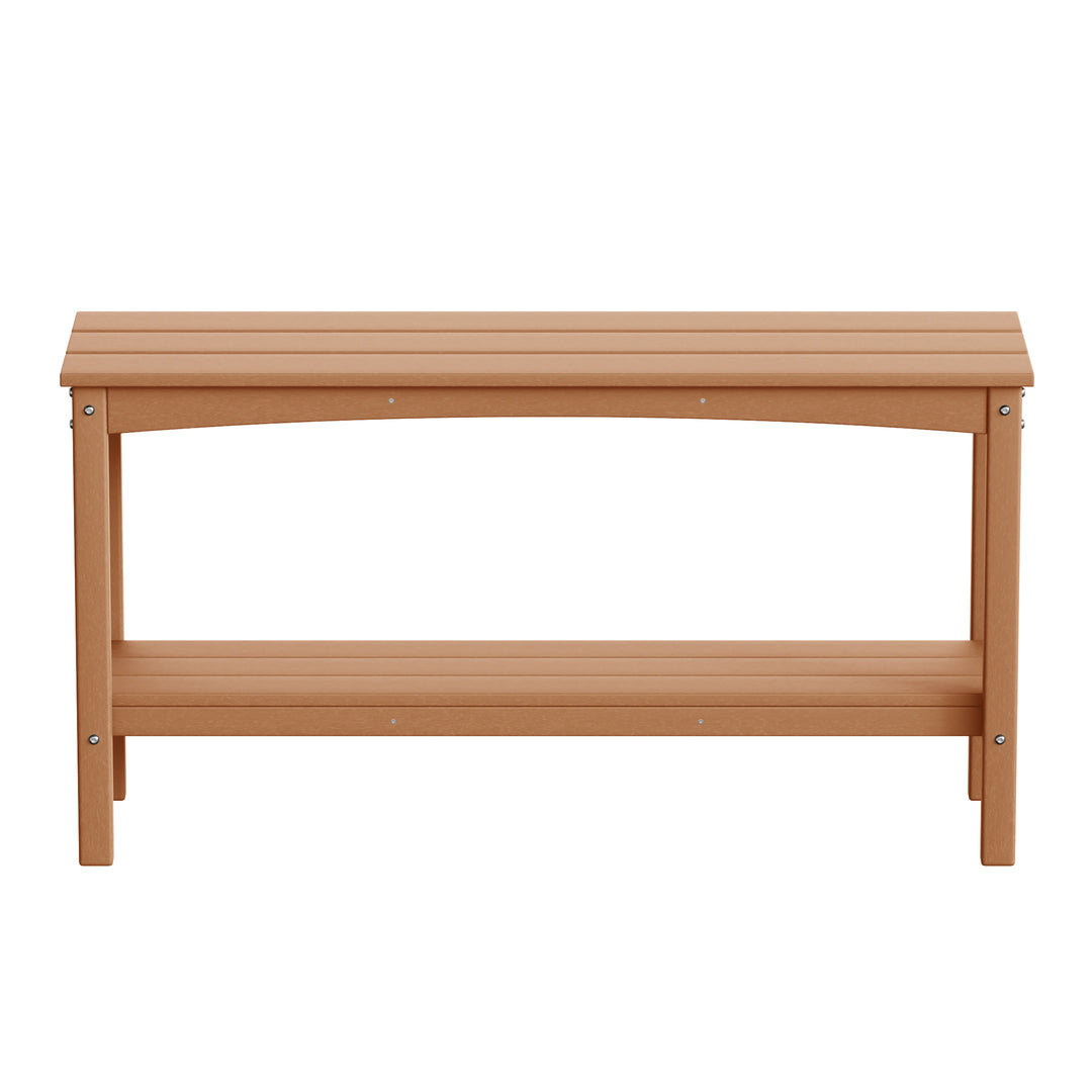 Malibu 55" Outdoor Patio HDPE Adirondack 2-Tier Shelf Console Table
