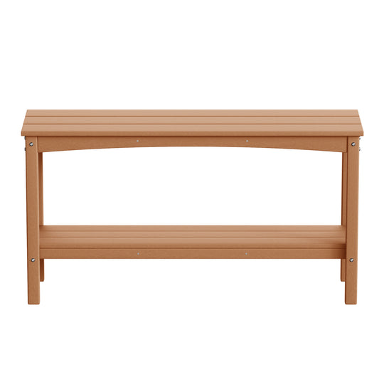 Malibu 55" Outdoor Patio HDPE Adirondack 2-Tier Shelf Console Table
