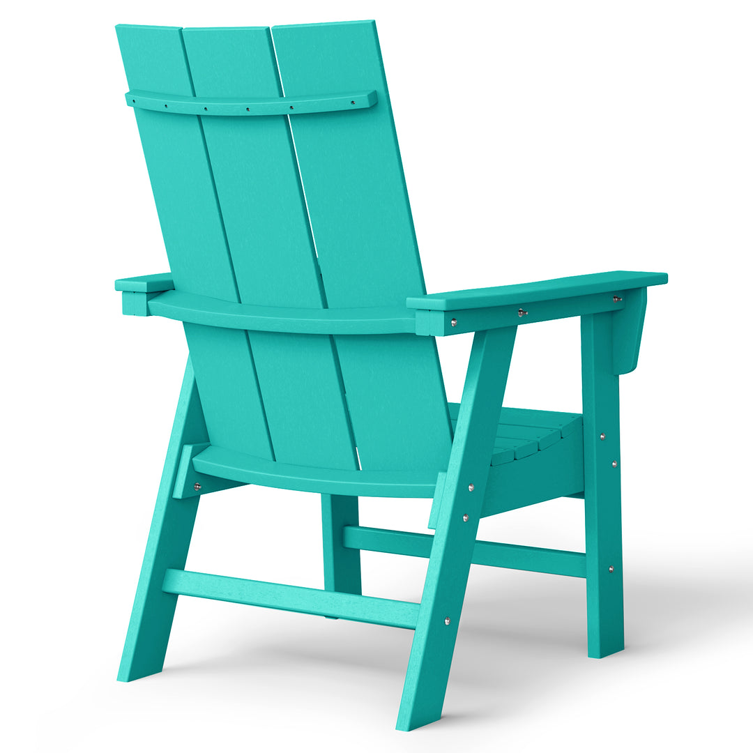 Ashore Outdoor Patio HDPE Plastic Modern Adirondack Dining Chair