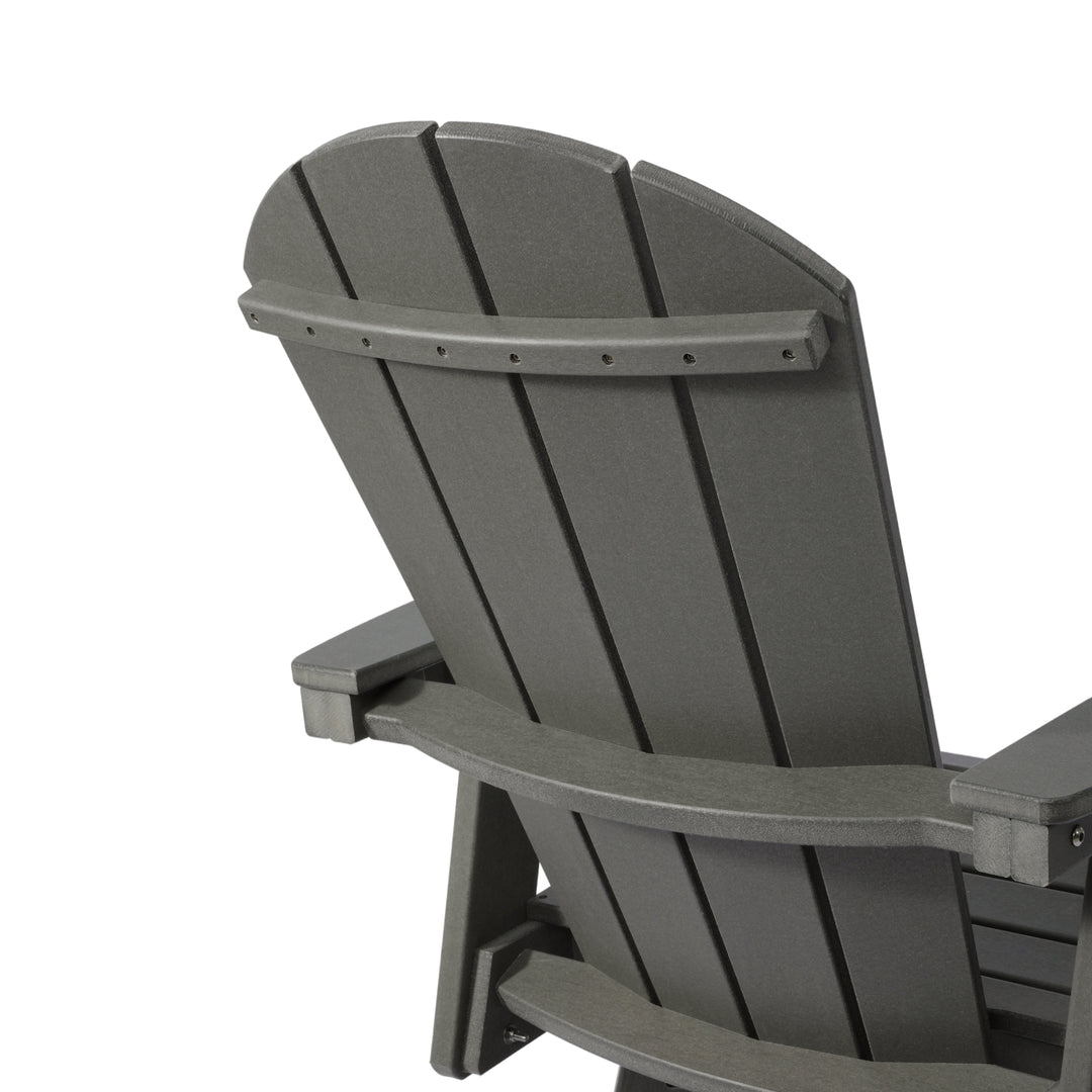 Malibu Outdoor HDPE  Tall Adirondack Counter Height Bar Chair With Cup Holder