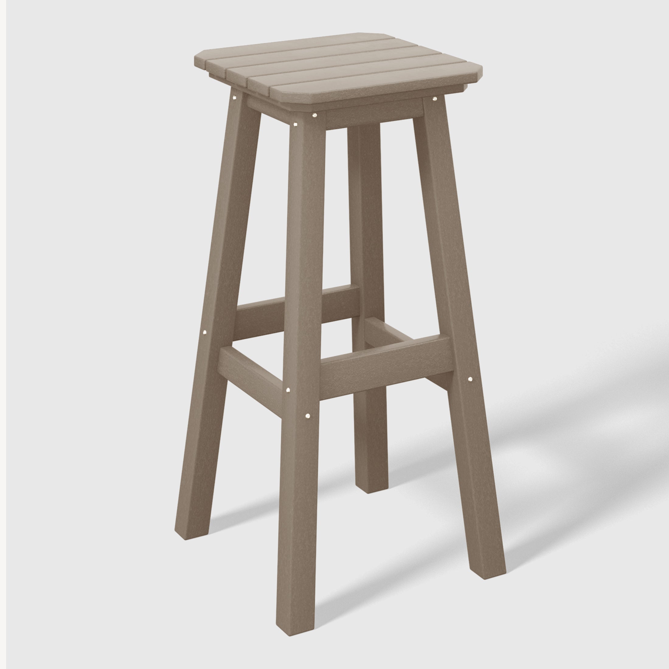 Malibu 29" HDPE Outdoor Patio Square Backless Bar Stool