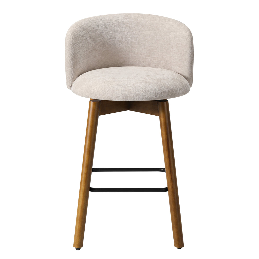 Soho Modern Chenille Upholstered 26" Counter Height Swivel Bar Stools (Set of 2)
