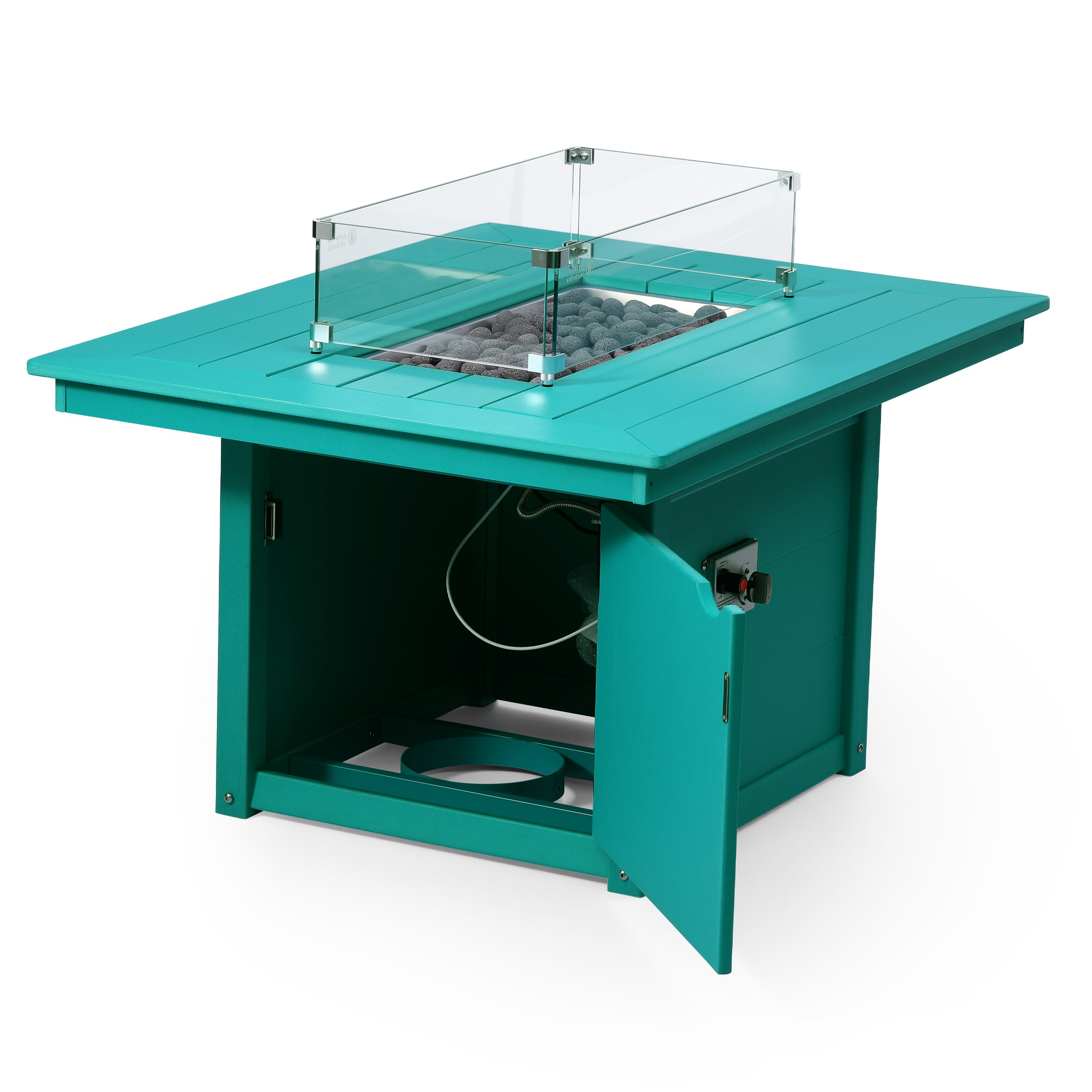 Helios 46" Modern Outdoor 55,000 BTU Patio Gas Propane Rectangle Deck Fire Pit Table