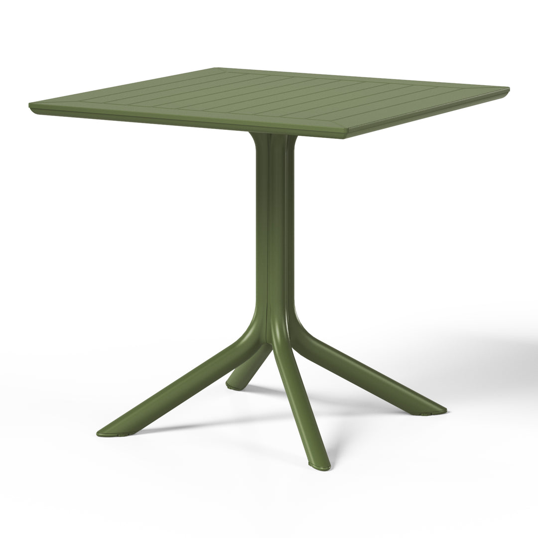Playa 5-Piece Resin Square Patio Dining Table Set with Stackable Patio Dining Chairs