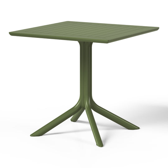 Playa 5-Piece Resin Square Patio Dining Table Set with Stackable Patio Dining Chairs
