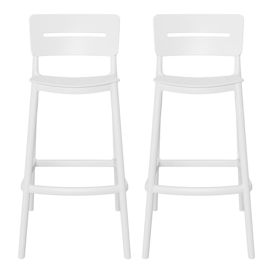 Playa Stackable Polypropylene Resin Plastic Outdoor Patio Bar Stools (Set of 2)