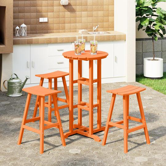 Malibu Outdoor Patio Bar Height Table and Bar Stool 3-Piece Set