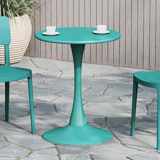 Playa 23.5" Round Outdoor Indoor Metal Cocktail Dining Table