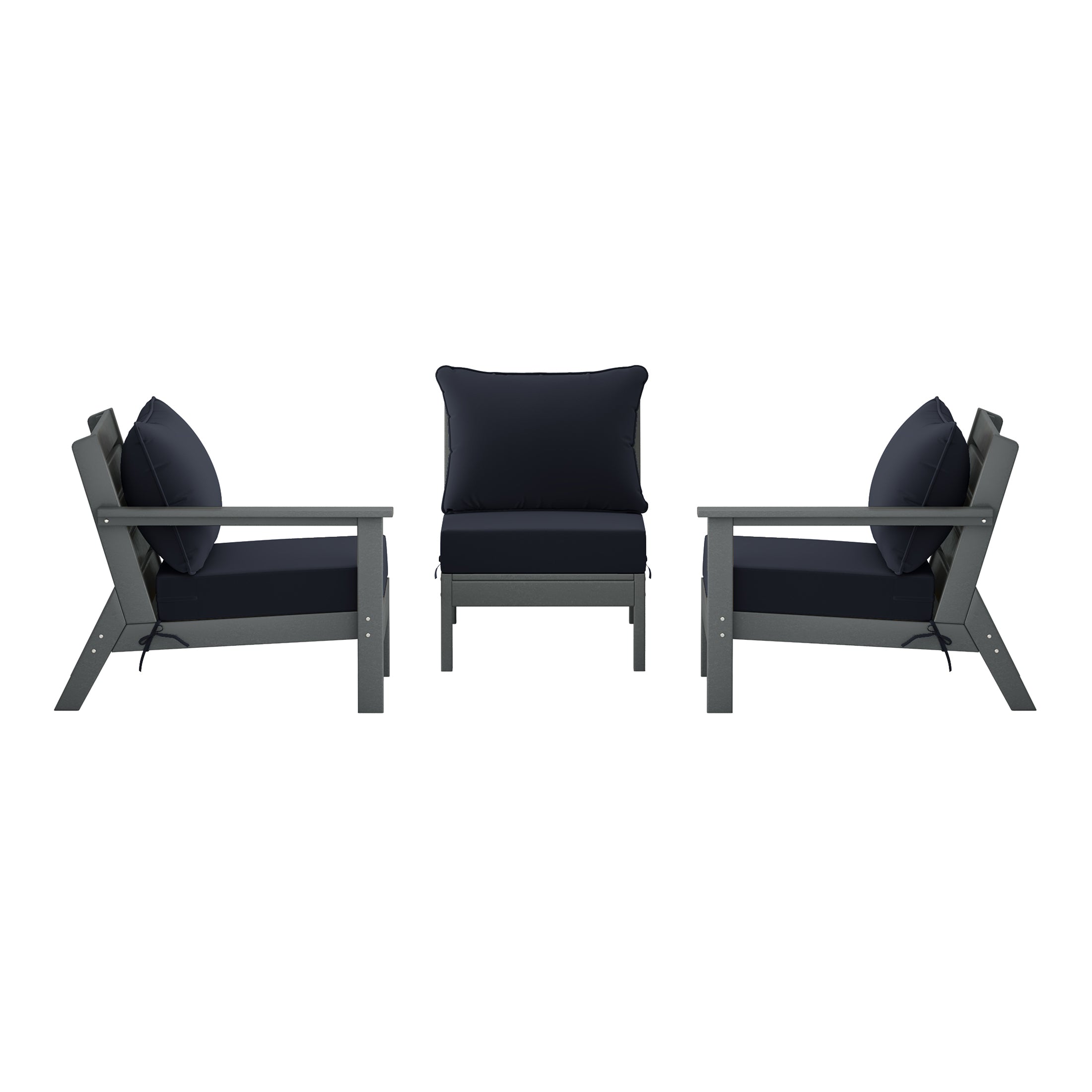 Avalon Outdoor Patio HDPE Sectional Sofa with Patio Cushions