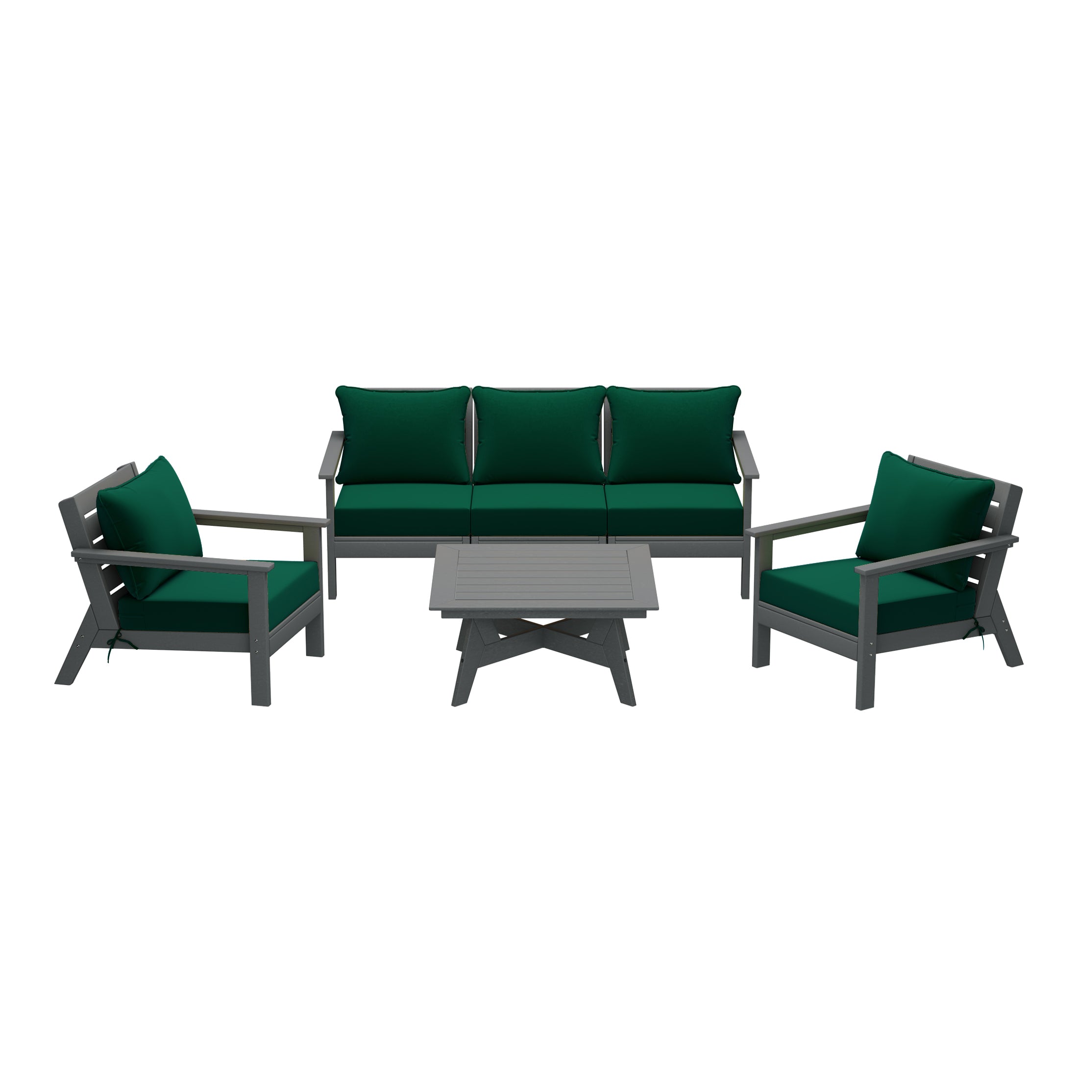 Avalon Outdoor 6-Piece Modular Sectional Patio Furniture Sofa Set in Gray Frame