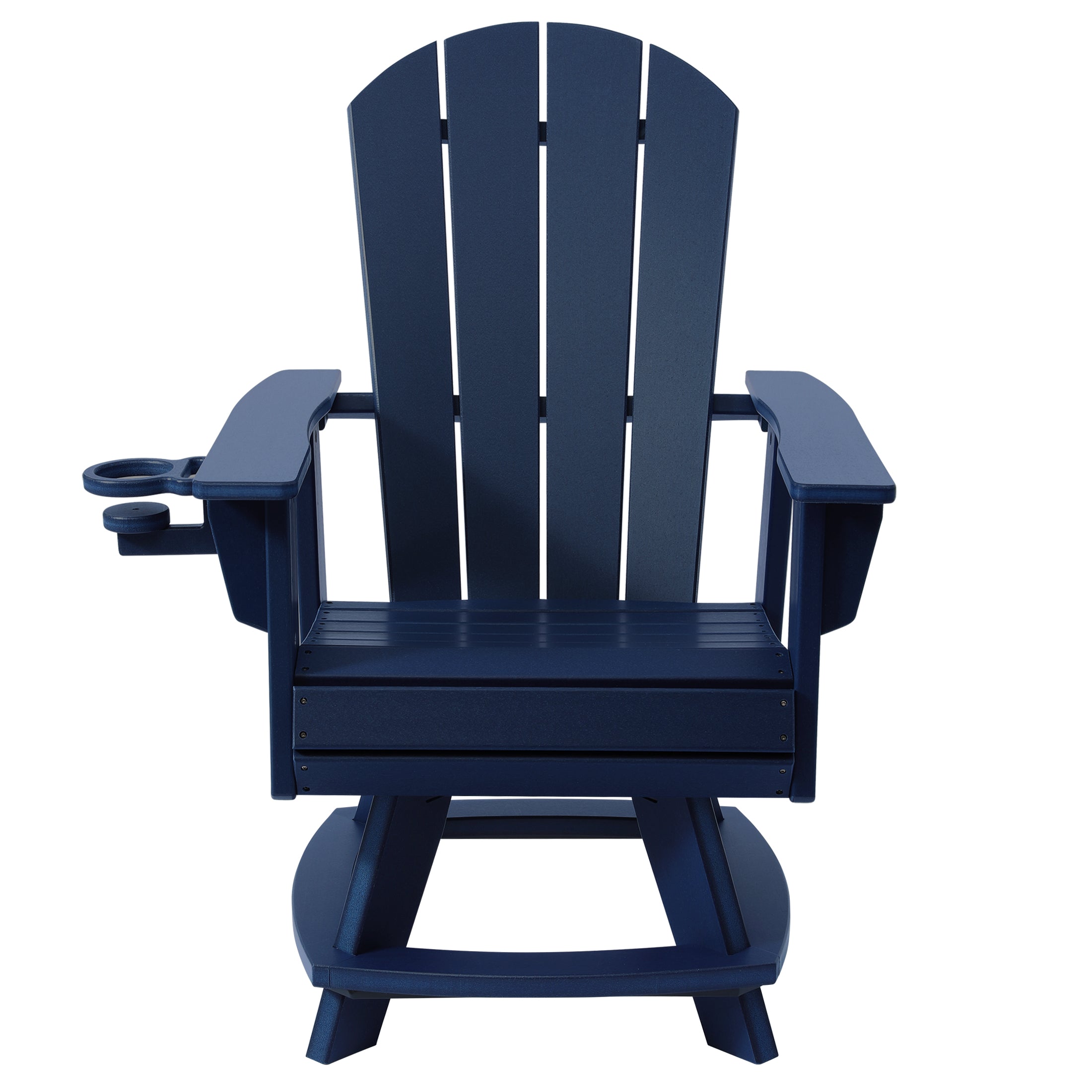 Malibu Outdoor HDPE Swivel Adirondack Patio Dining Chair With Cup Holder