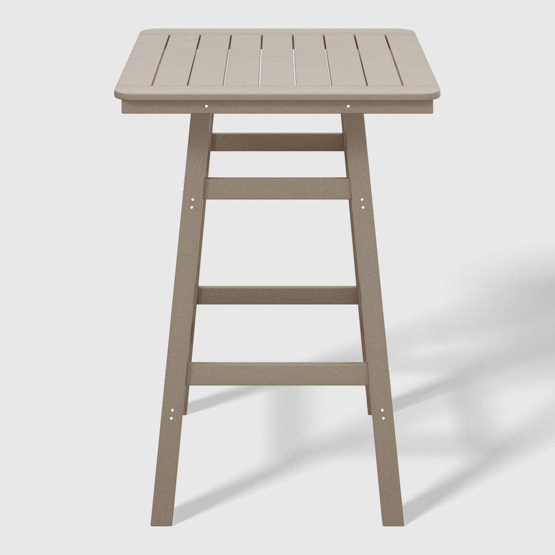 Malibu 30" Square Outdoor Patio Bistro Bar Table With Umbrella Hole