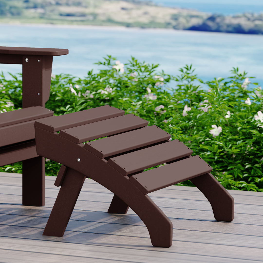 Dylan Outdoor Patio HDPE Adirondack Ottoman Footrest