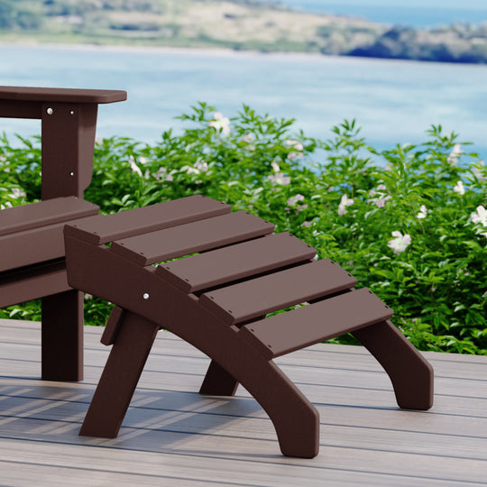 Dylan Outdoor Patio HDPE Adirondack Ottoman Footrest