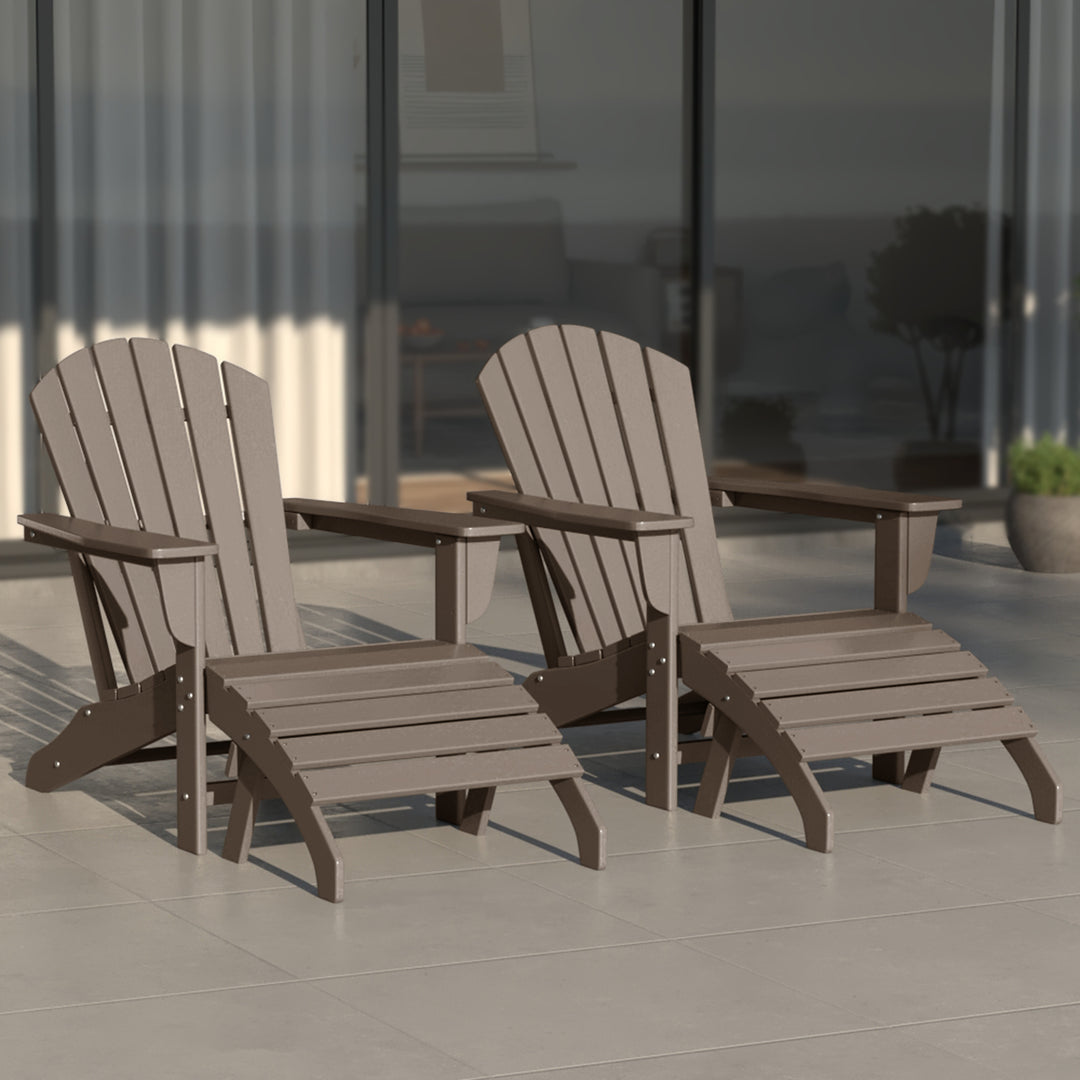 Dylan Outdoor Adirondack Chair With Ottoman 4-Piece Set
