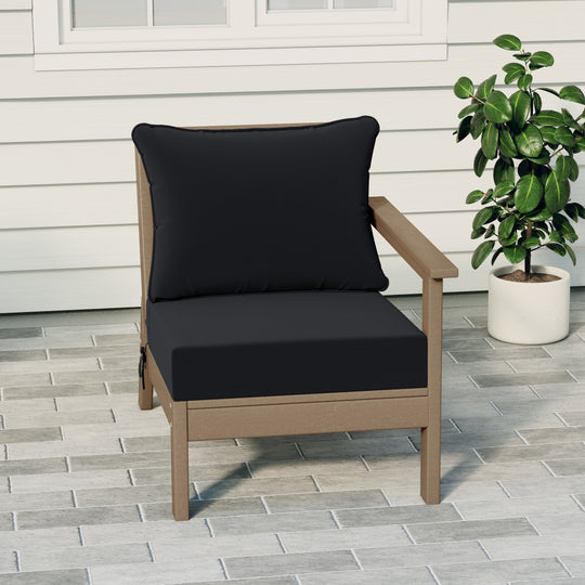 Avalon Outdoor Patio HDPE Right Arm Sectional Corner Club Chair with Patio Cushions