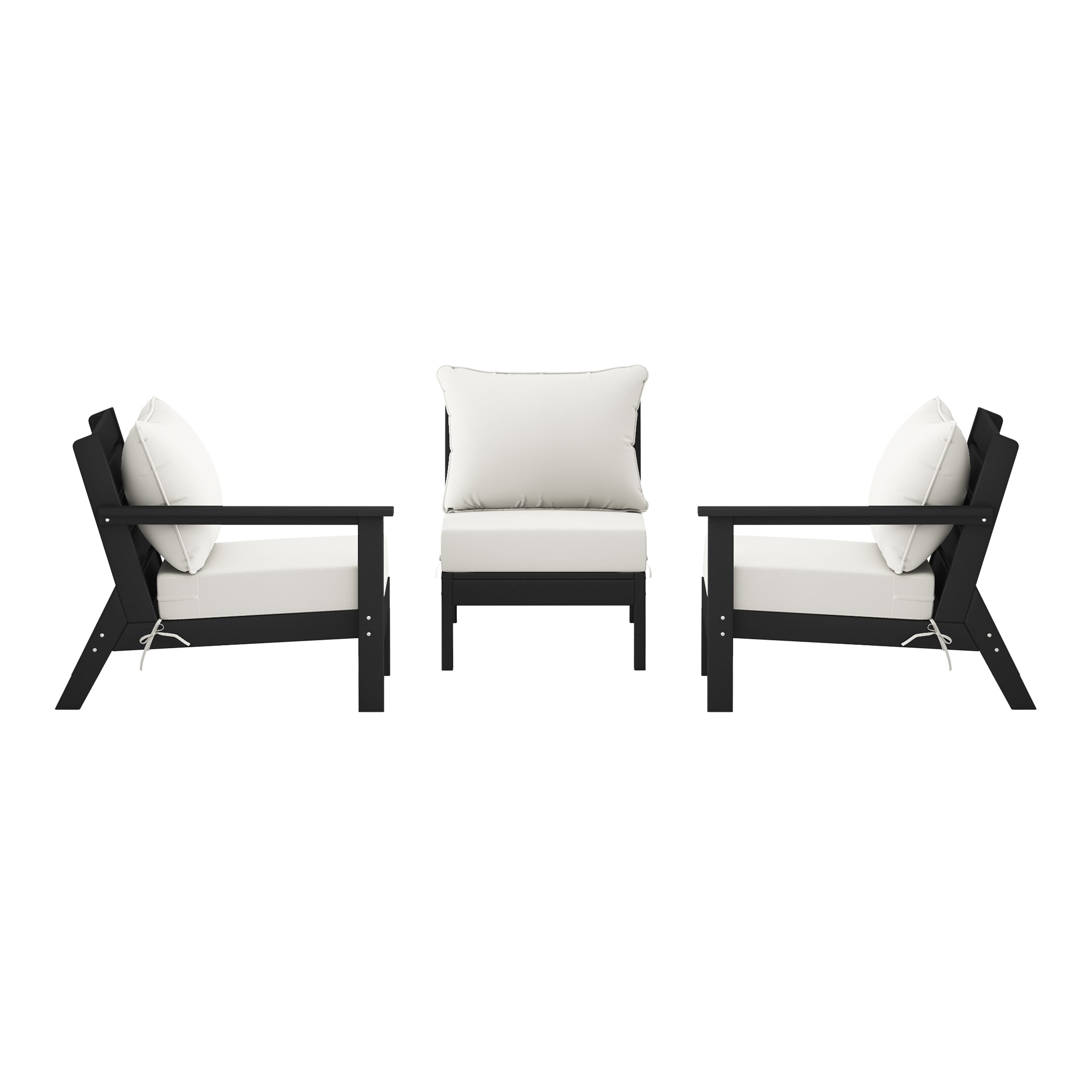 Avalon Outdoor Patio HDPE Sectional Sofa with Patio Cushions