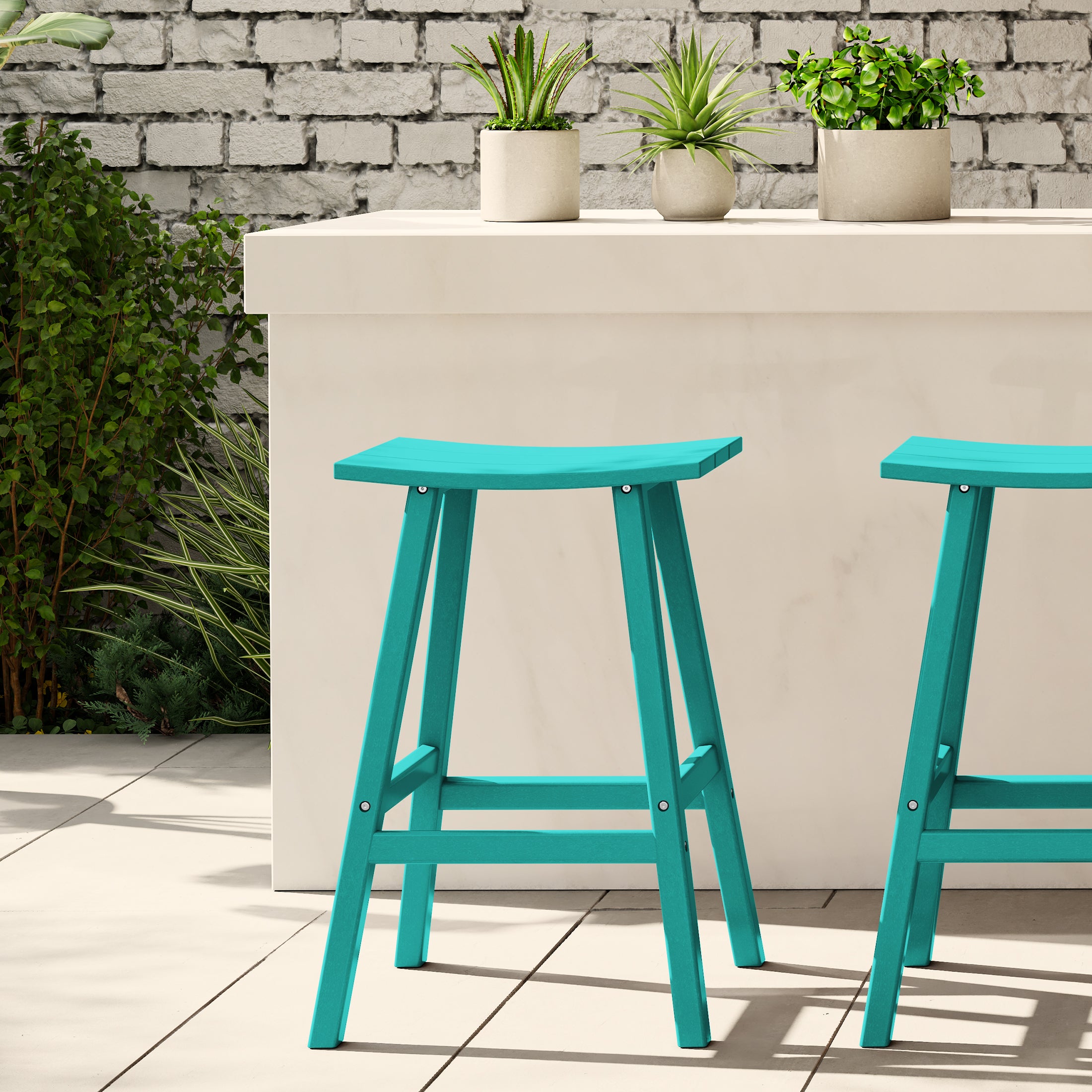 Malibu 29" HDPE Outdoor Patio Bar Height Bar Stool