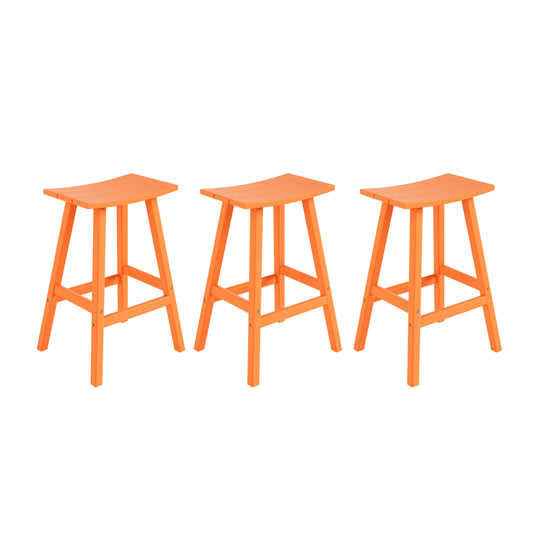 Malibu 29" HDPE Outdoor Patio Bar Height Bar Stools (Set of 3)