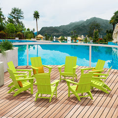 Ashore modern Adirondack dining chair in Lime styled outdoors