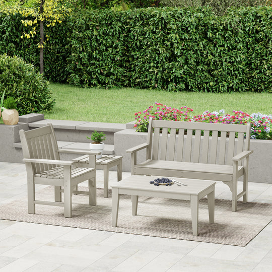 Malibu 4-Piece HDPE Outdoor Patio Furniture Couch Set