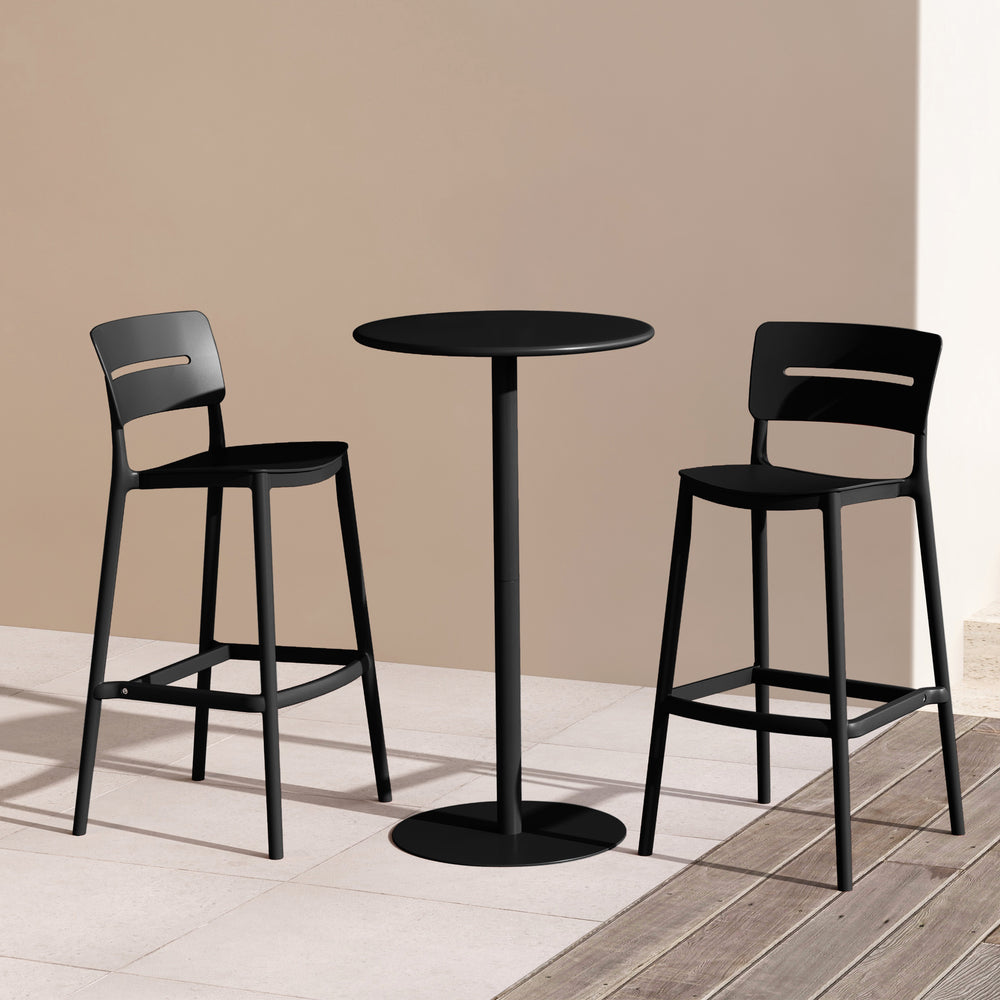 Playa 3-Piece Outdoor Adjustable Round Bar Height Patio Table Dining Set